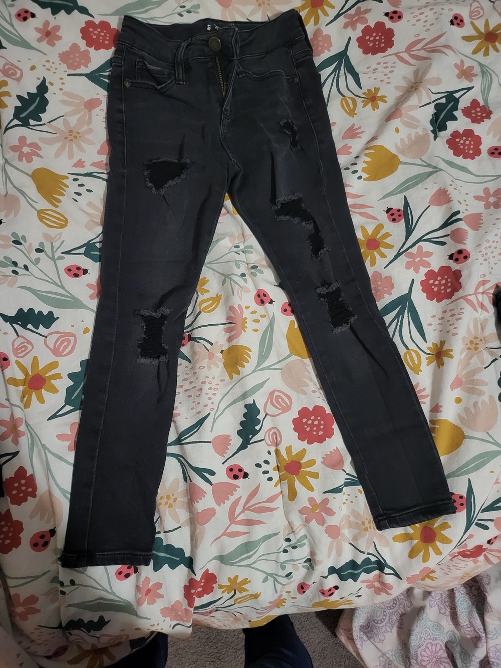 Cat & Jack Black Distressed Slim Kids Jeans